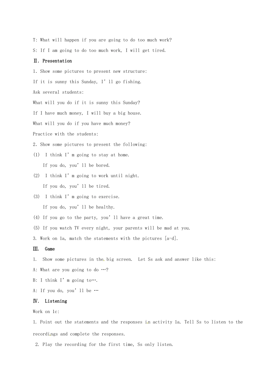 江西省吉安市吉水县八年级英语上册 Unit 10 If you go to the party you’ll have a great time Section A1（1a-2d）教案 （新版）人教新目标版-（新版）人教新目标版初中八年级上册英语教案_第2页