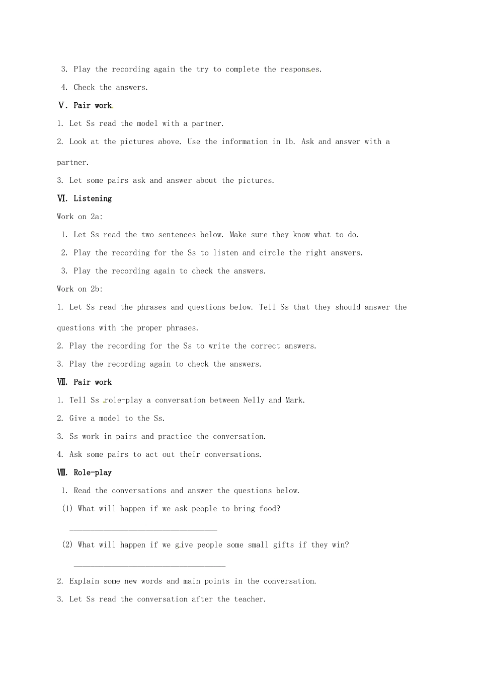 江西省吉安市吉水县八年级英语上册 Unit 10 If you go to the party you’ll have a great time Section A1（1a-2d）教案 （新版）人教新目标版-（新版）人教新目标版初中八年级上册英语教案_第3页