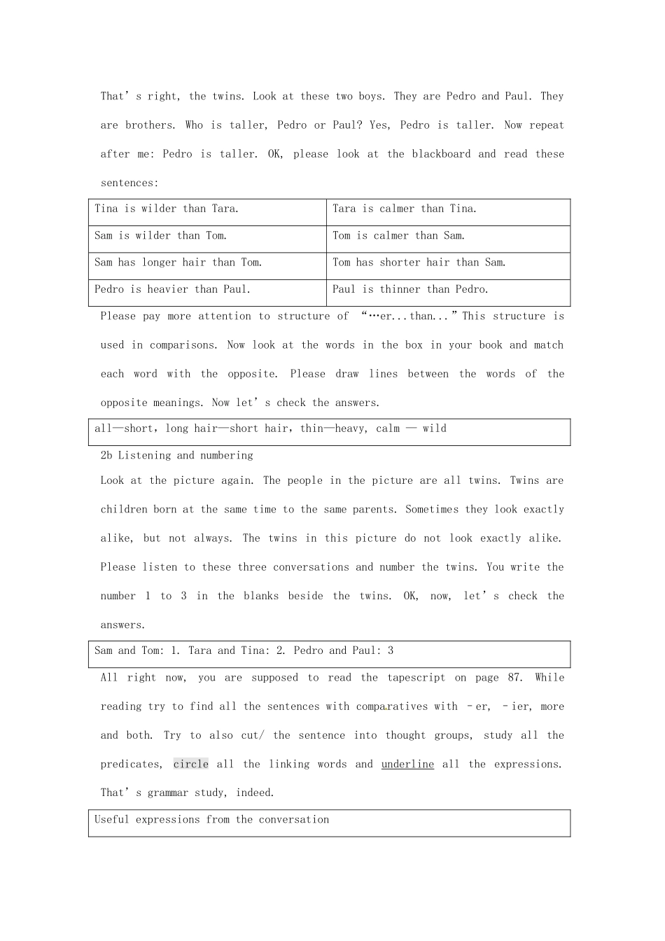 江西省吉安县凤凰中学八年级英语上册《Unit 6 I'm more outgoing than my sister》Teaching p 人教新目标版_第2页