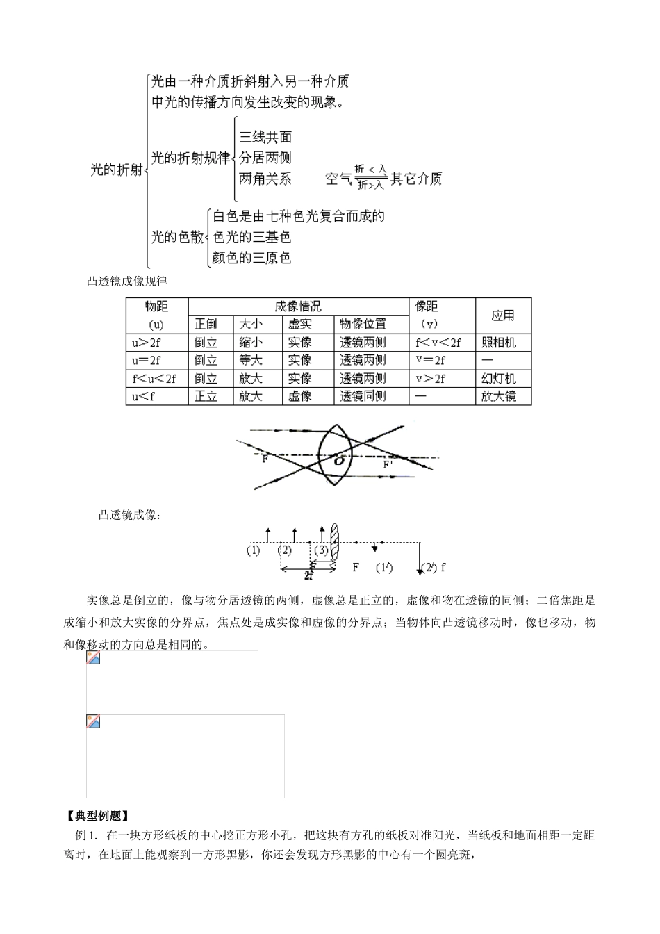 江西省信丰县西牛中学八年级物理上册 第四章 在光的世界里复习教案 教科版_第2页