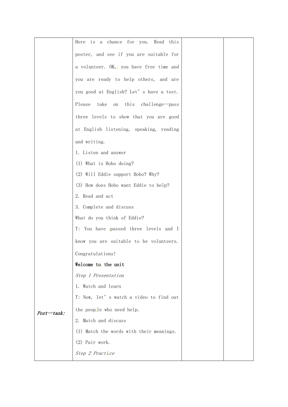 江苏省高邮市车逻镇八年级英语下册 Unit 6 Sunshine for all教案 （新版）牛津版-（新版）牛津版初中八年级下册英语教案_第2页