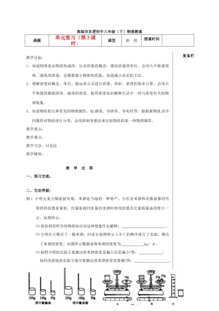 江苏省高邮市车逻初级中学八年级物理下册 第六章 复习教案（第3课时） 人教新课标版