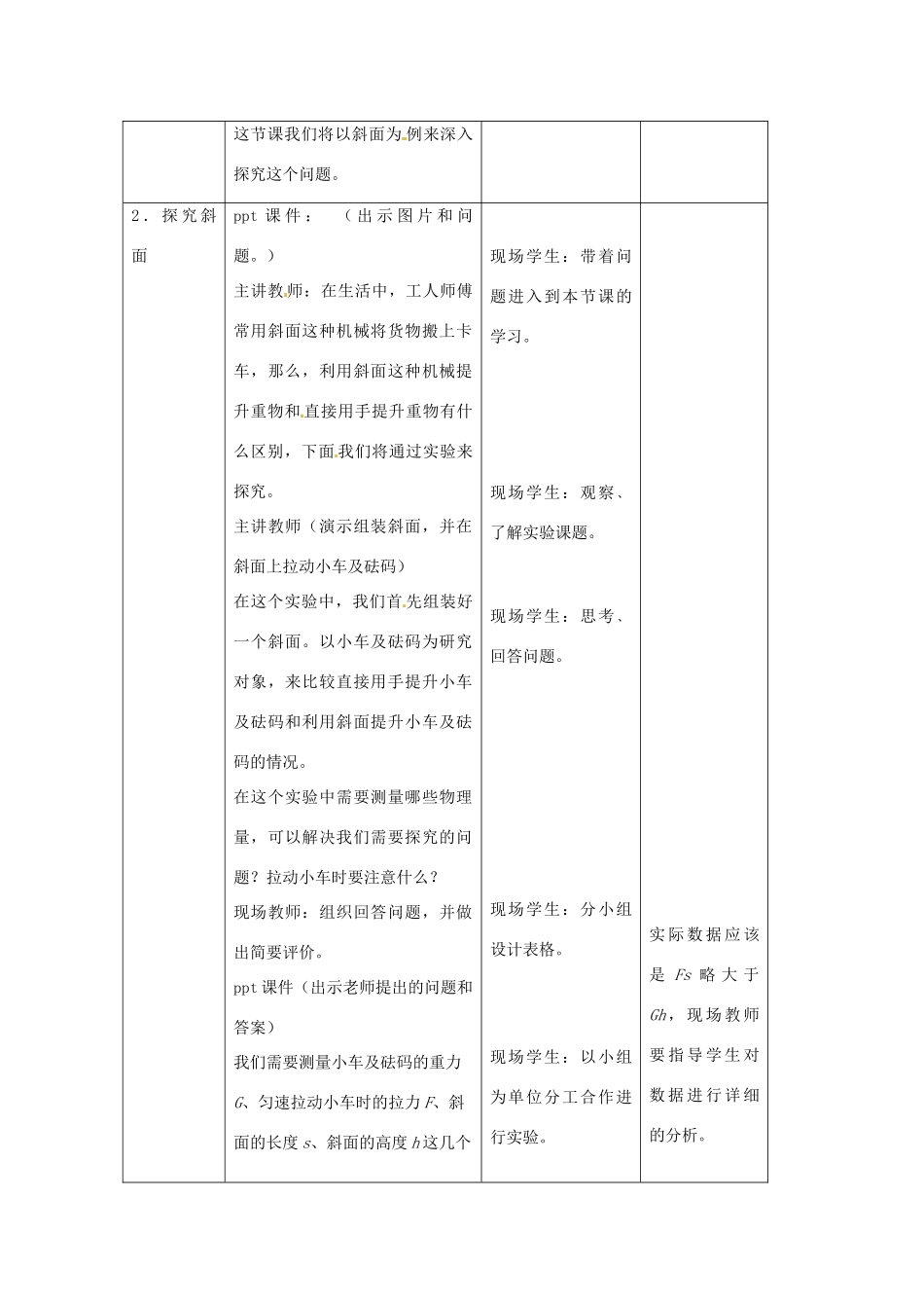 江苏省高邮市八桥镇初级中学九年级物理上册 第十一章《简单机械和功》三、功教案 苏科版_第2页