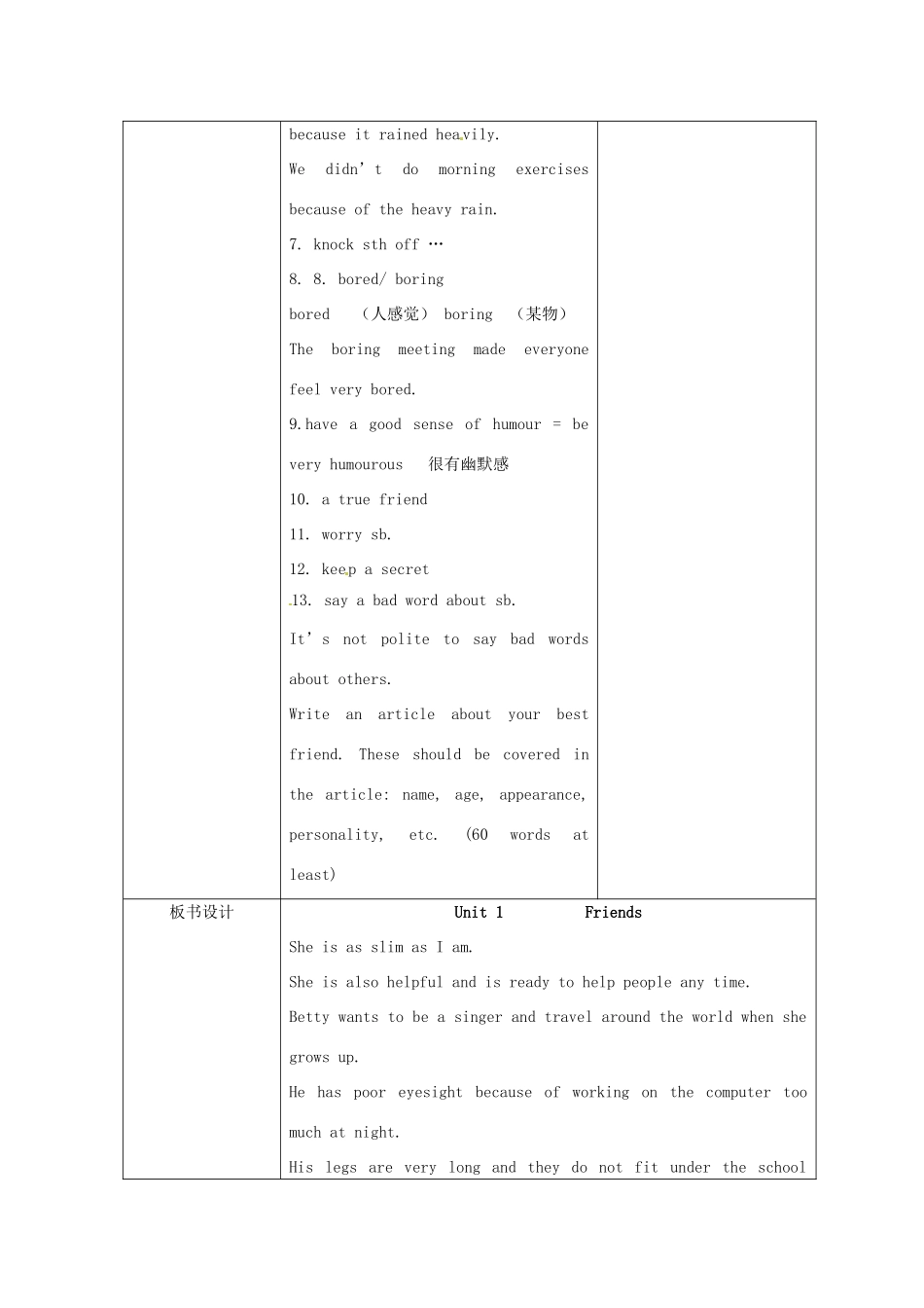 江苏省连云港灌云县龙苴中学八年级英语上册 Unit 1 Friends-ReadingⅡ教案 牛津版_第3页