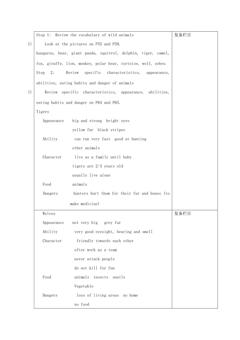 江苏省连云港市灌南县实验中学八年级英语下册 unit4《Wild animals》建议案 人教新目标版_第2页