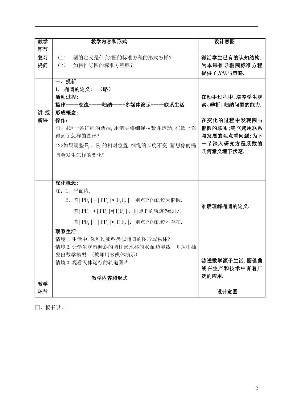 高中数学 第二章 圆锥曲线与方程 2.2 椭圆及其标准方程教案 新人教A版选修2-1-新人教A版高二选修2-1数学教案_第2页