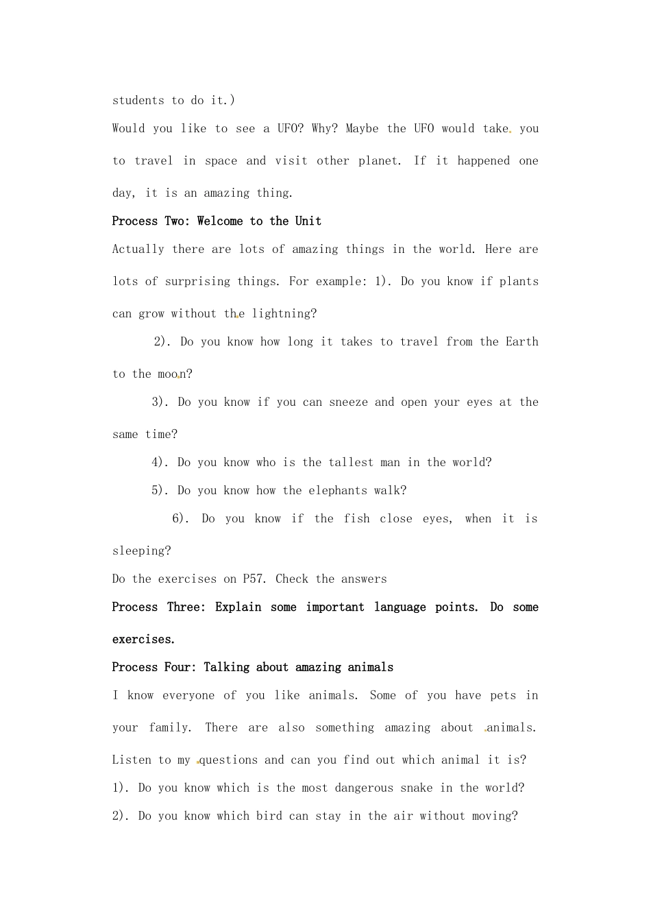 江苏省连云港市灌南县实验中学七年级英语下册《Unit 5 Comic Strip&Welcome to the Unit》教案 人教新目标版_第2页