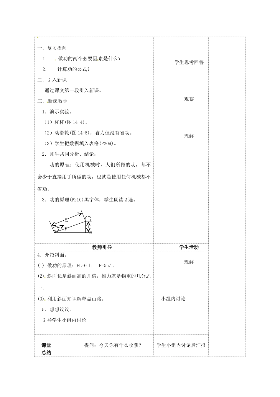 江苏省连云港市岗埠中学九年级物理上册 机械效率教案2 苏科版_第2页