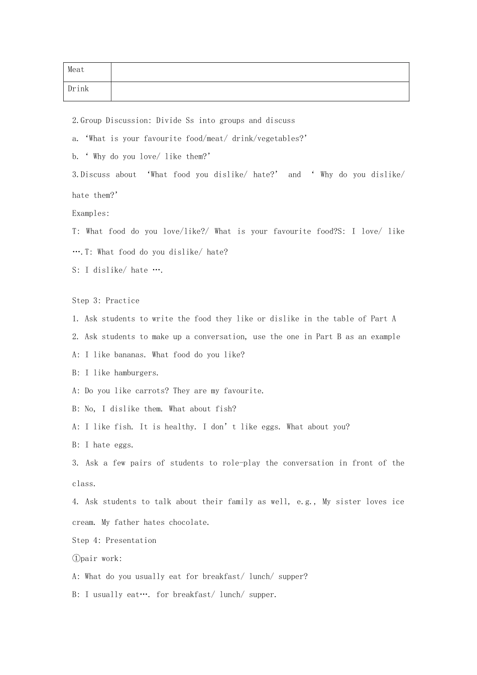 江苏省连云港市岗埠中学七年级英语上册 Unit 6教案 牛津版_第2页