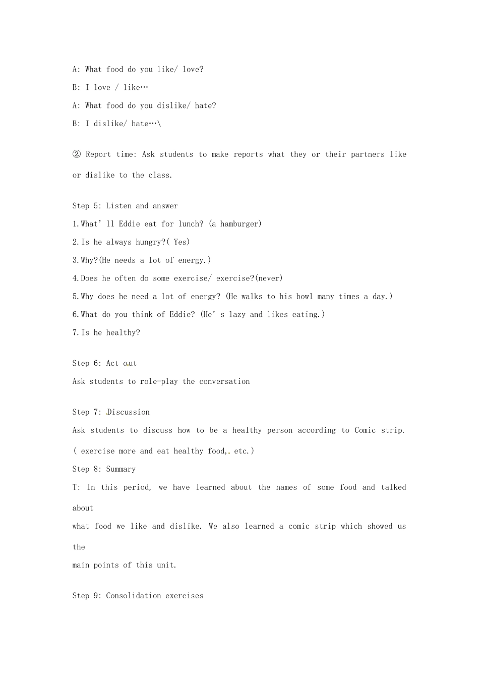 江苏省连云港市岗埠中学七年级英语上册 Unit 6教案 牛津版_第3页