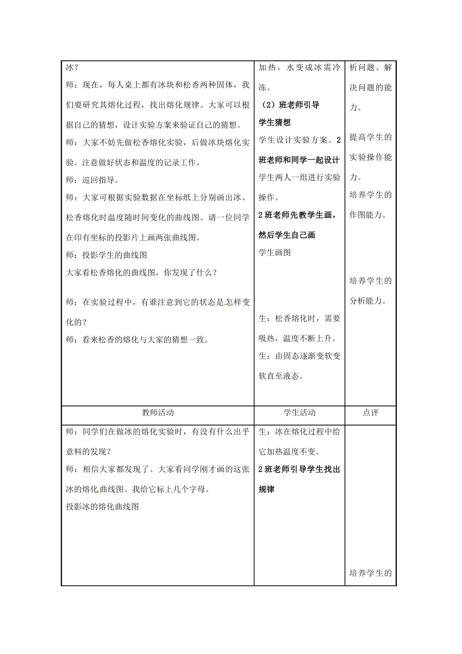 江苏省苏州市高新区第三中学校八年级物理上册 2.3 熔化和凝固教案 （新版）苏科版_第3页