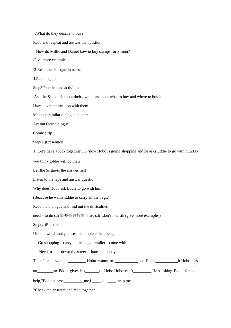 江苏省灌南县实验中学七年级英语上册《Unit7 shopping Welcome to the Unit》教案 牛津版_第2页