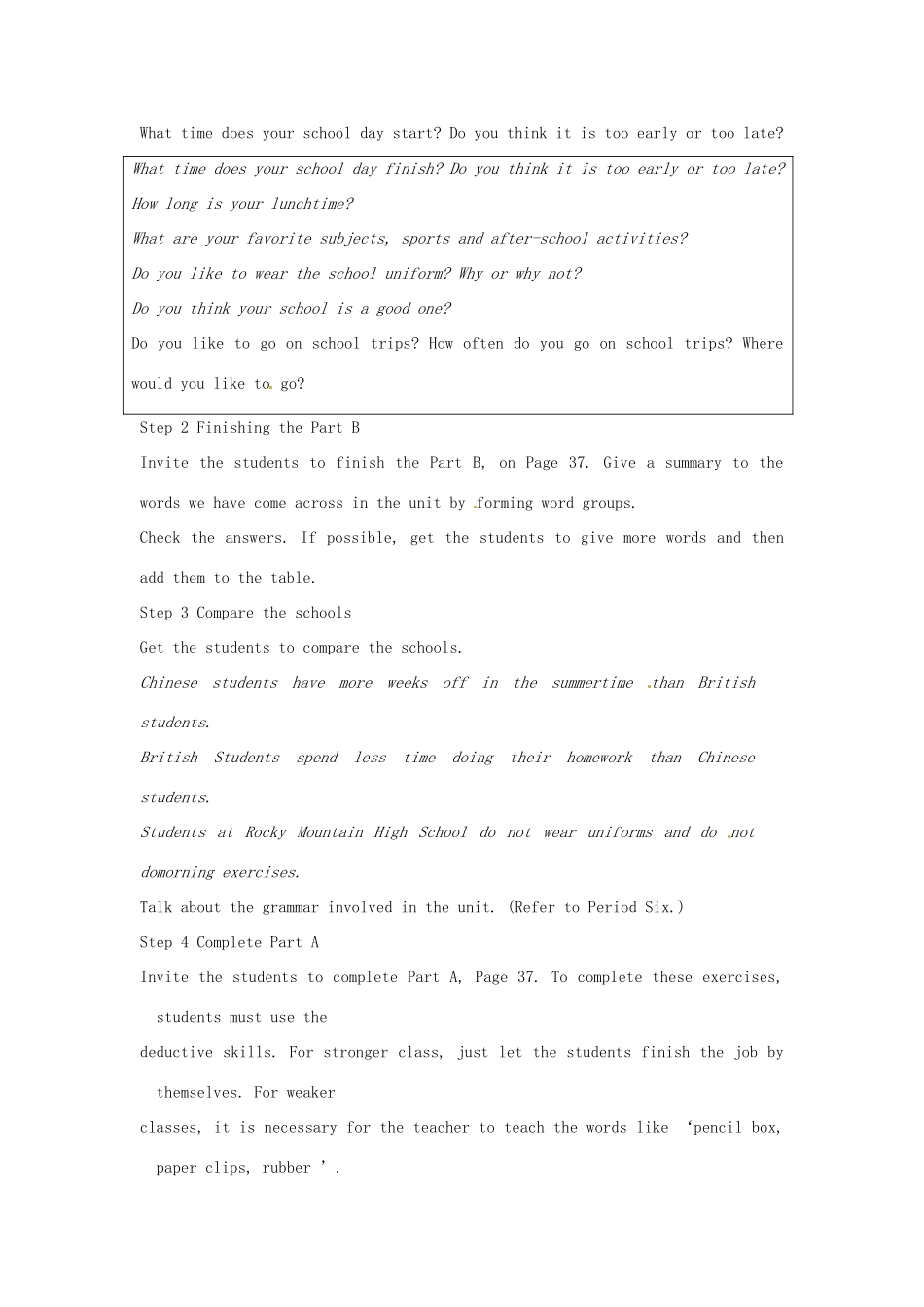 江苏省灌南县八年级英语上册 Unit2 Check out教案_第3页