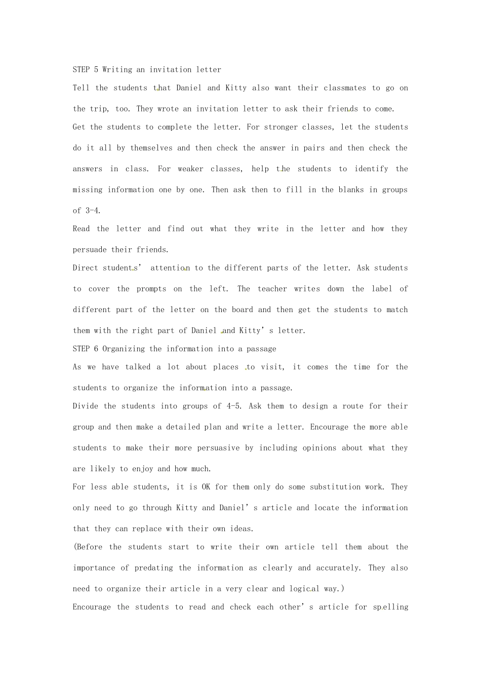 江苏省灌南县八年级英语上册 Unit 3 MAIN TASK教案_第3页