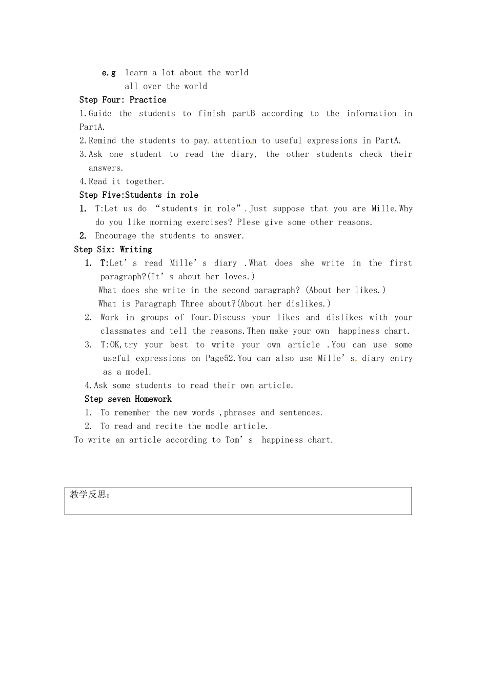 江苏省灌南县七年级英语上册《Unit4 Task》教案_第2页