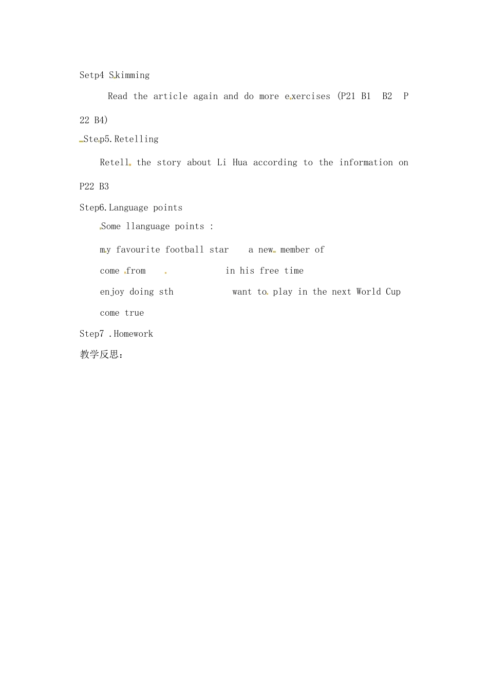 江苏省灌南县七年级英语上册《Unit2 Reading(2)》教案_第2页
