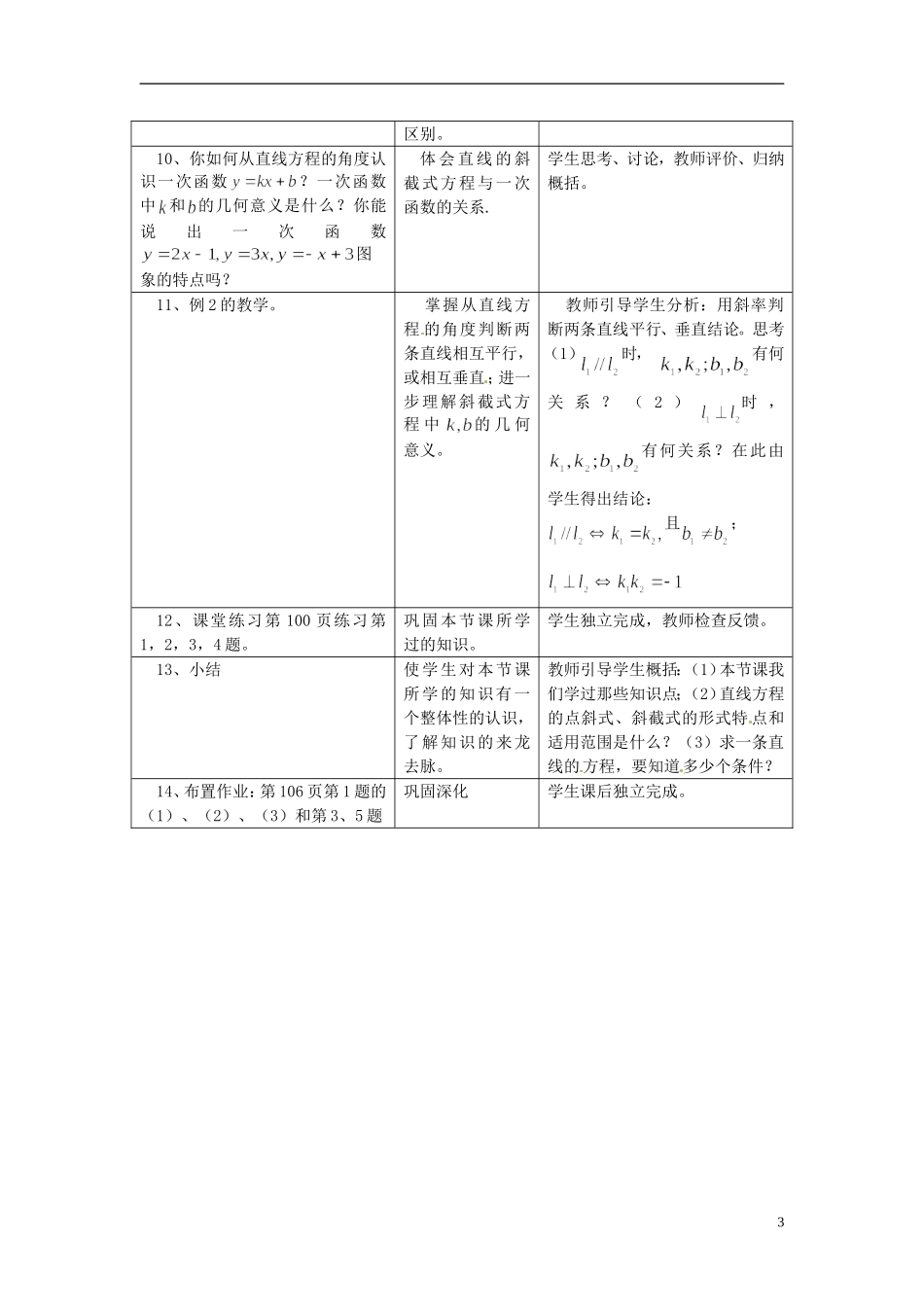 高中数学 第三章《直线的点斜式方程》教案 新人教A版必修2_第3页