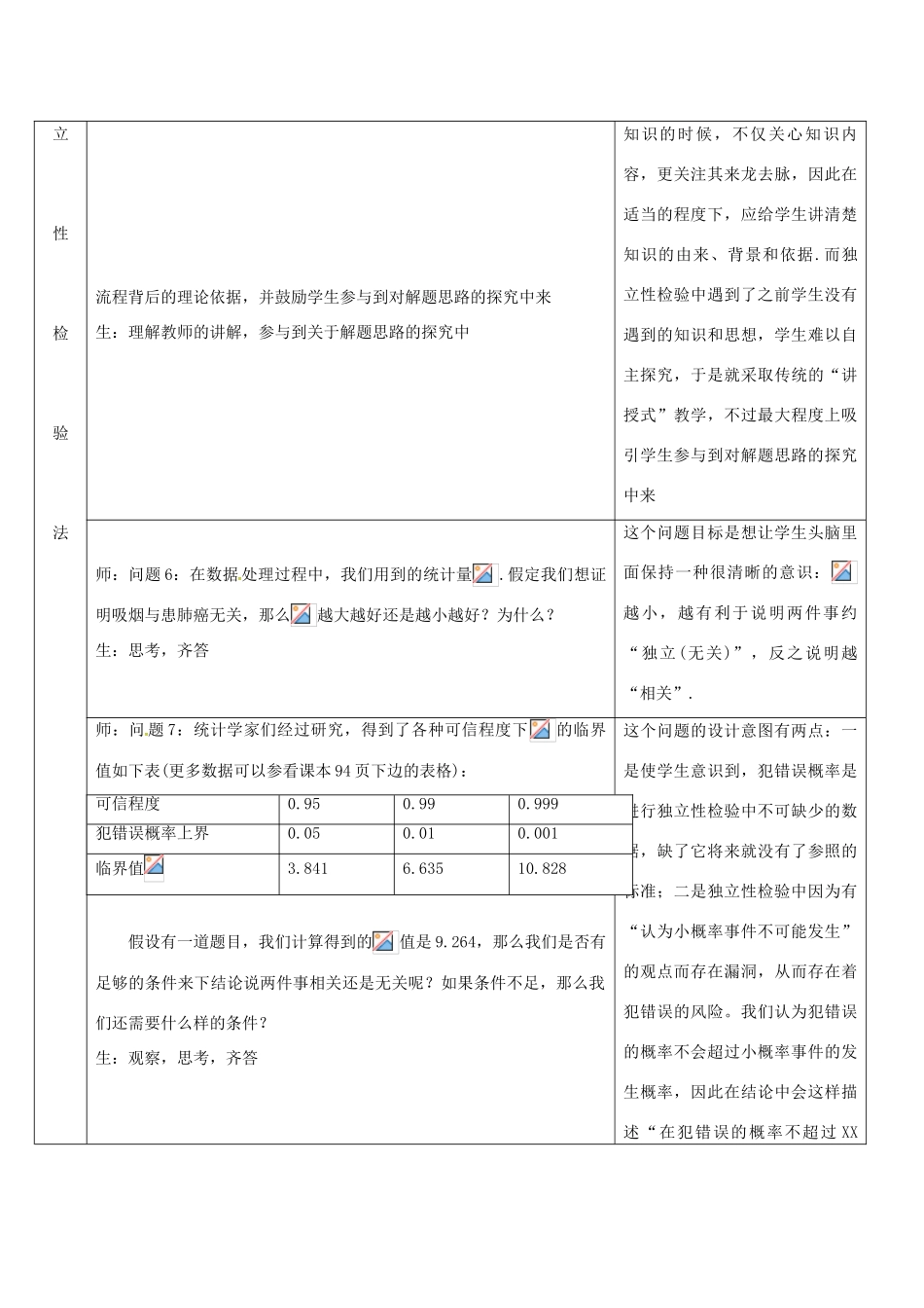 高中数学 第三章 统计案例 3.2.1 独立性检验教学设计2 新人教A版选修2-3-新人教A版高二选修2-3数学教案_第3页
