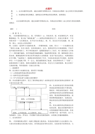 江苏省淮安市金湖县吕良中学八年级物理上册 第二章 第五节 水循环教案 苏科版