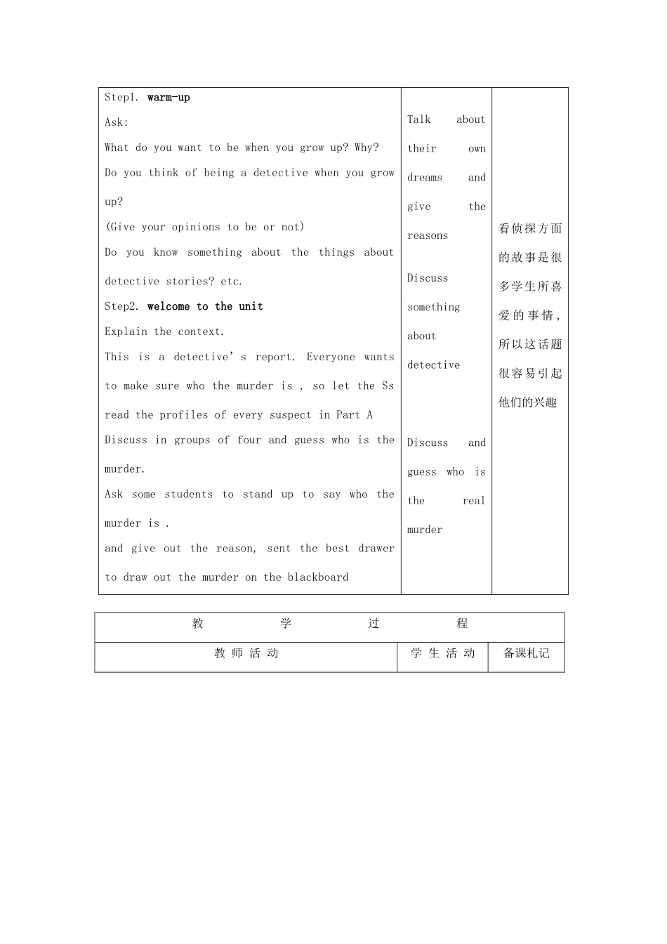 江苏省淮北中学九年级英语上册 Unit 6Detective stories教案 牛津译林版_第2页