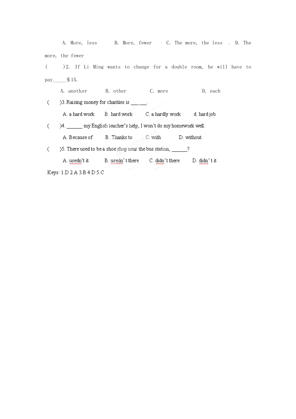 江苏省海安县大公初级中学八年级英语下册《8B Unit 6 A charity walk》Period 4 Grammar（1）学案（无答案） 牛津版_第3页
