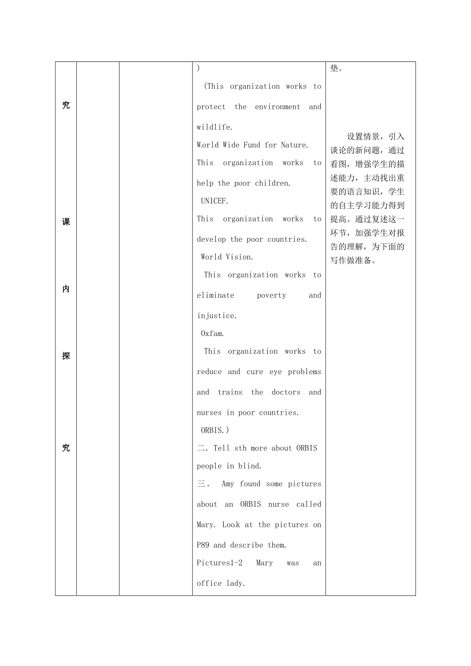 江苏省海安县大公初级中学八年级英语下册《8B Unit 5 International charities》Period 7 Main Task教案 牛津版_第3页