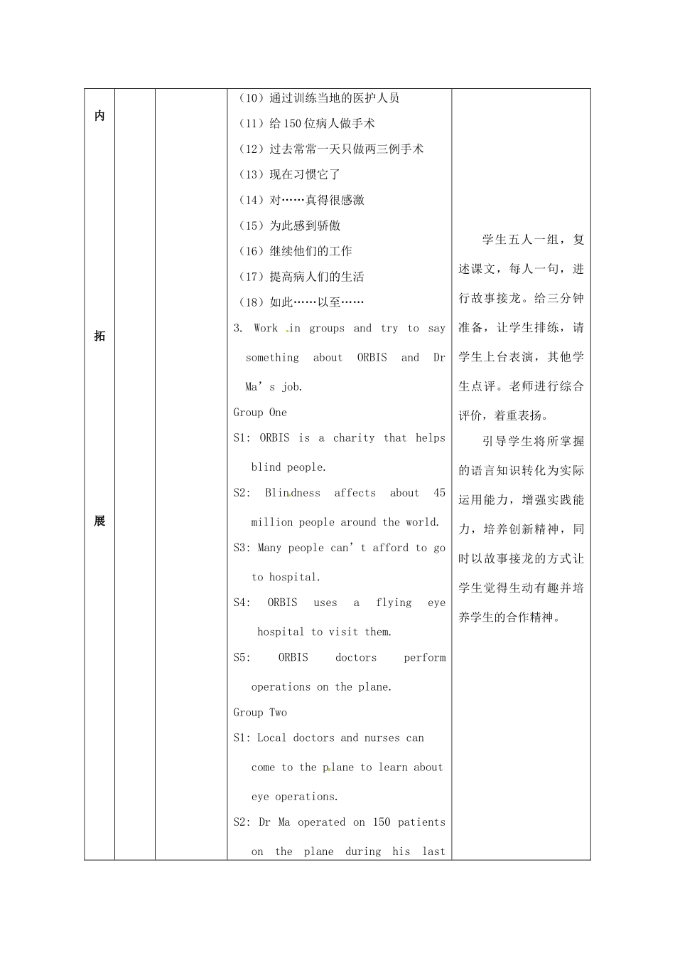 江苏省海安县大公初级中学八年级英语下册《8B Unit 5 International charities》Period 3 Reading（2）&Vocabulary教案 牛津版_第3页