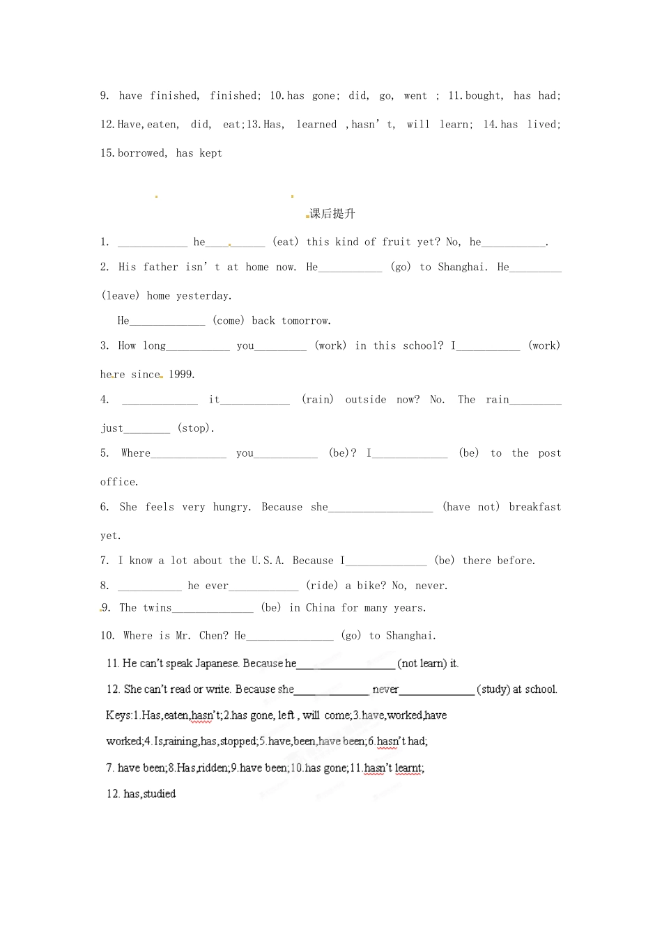 江苏省海安县大公初级中学八年级英语下册《8B Unit 2 Travelling》Period 5 Grammar（2）学案（无答案） 牛津版_第3页