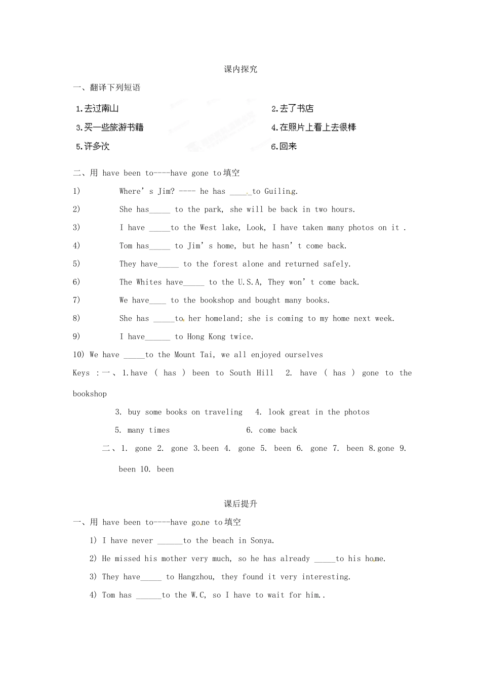 江苏省海安县大公初级中学八年级英语下册《8B Unit 2 Travelling》Period 4 Grammar（1）学案（无答案） 牛津版_第2页