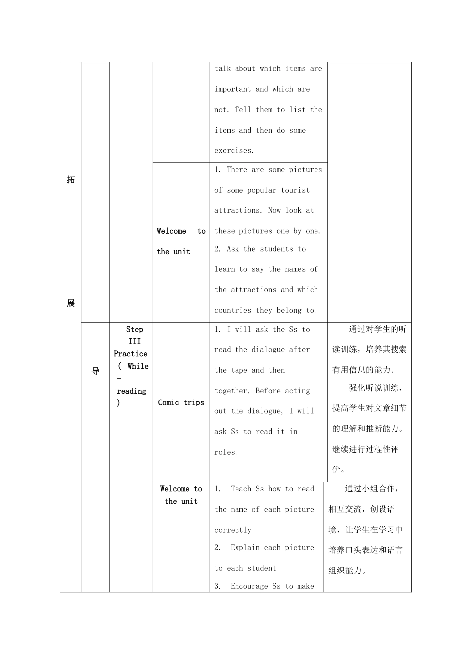 江苏省海安县大公初级中学八年级英语下册《8B Unit 2 Travelling》Period 1 Comic strip& welcome to the unit教案 牛津版_第3页