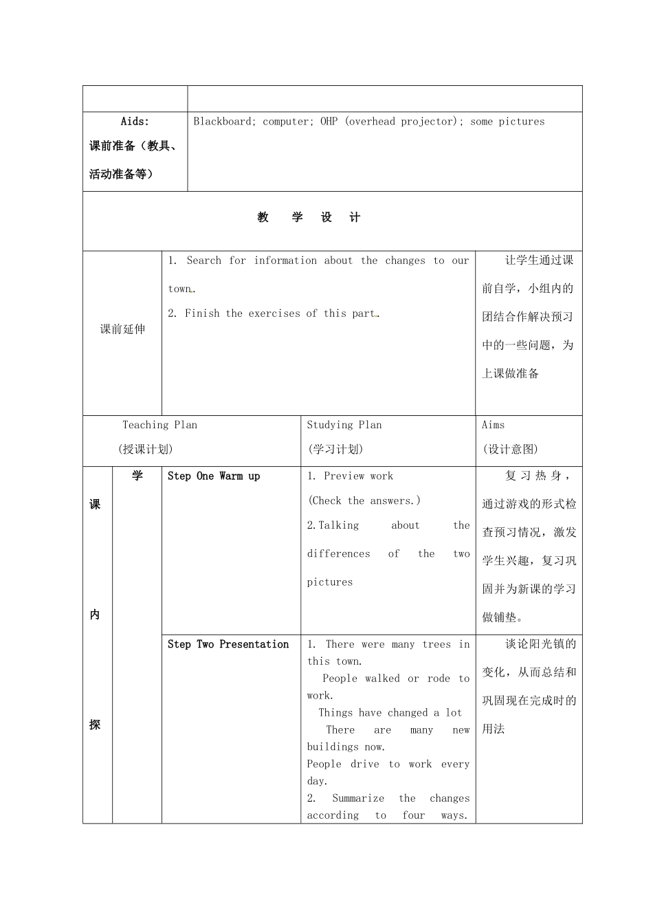 江苏省海安县大公初级中学八年级英语下册《8B Unit 1 Past and present》Period 7 Main Task教案 牛津版_第2页