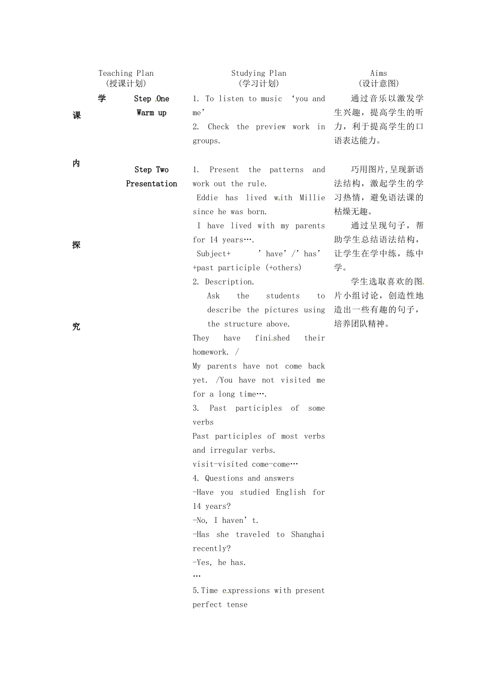 江苏省海安县大公初级中学八年级英语下册《8B Unit 1 Past and present》Period 4 Grammar（1）教案 牛津版_第3页