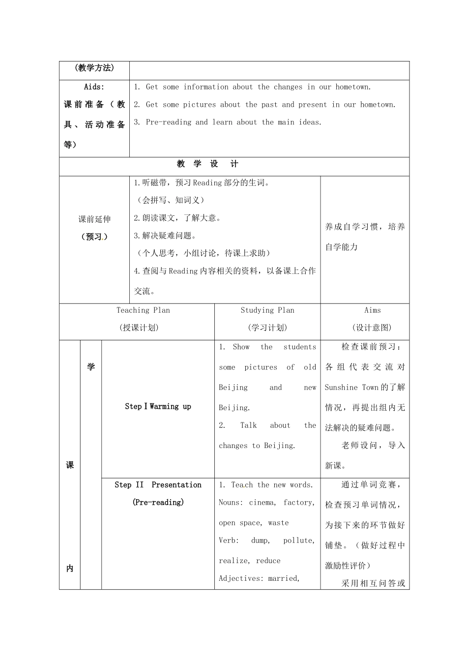 江苏省海安县大公初级中学八年级英语下册《8B Unit 1 Past and present》Period 2 Reading（1）教案 牛津版_第2页