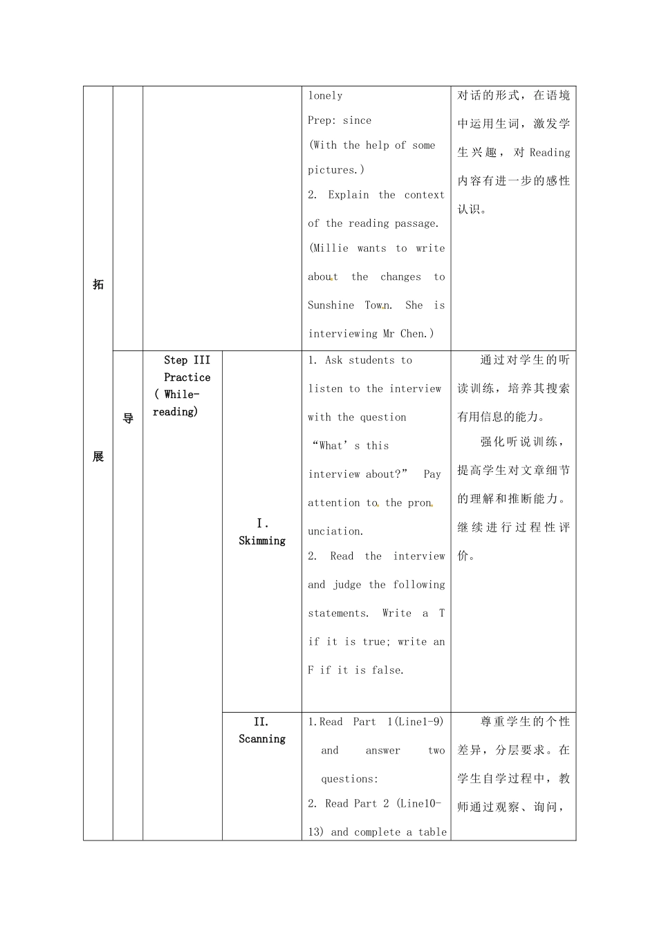 江苏省海安县大公初级中学八年级英语下册《8B Unit 1 Past and present》Period 2 Reading（1）教案 牛津版_第3页