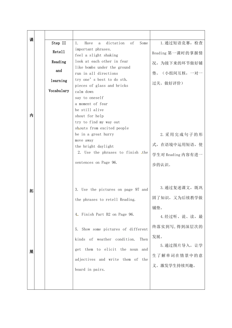 江苏省海安县大公初级中学八年级英语上册《8A Unit 6 Natural disasters》Period 3 Reading（2）&Vocabulary教案 牛津版_第3页