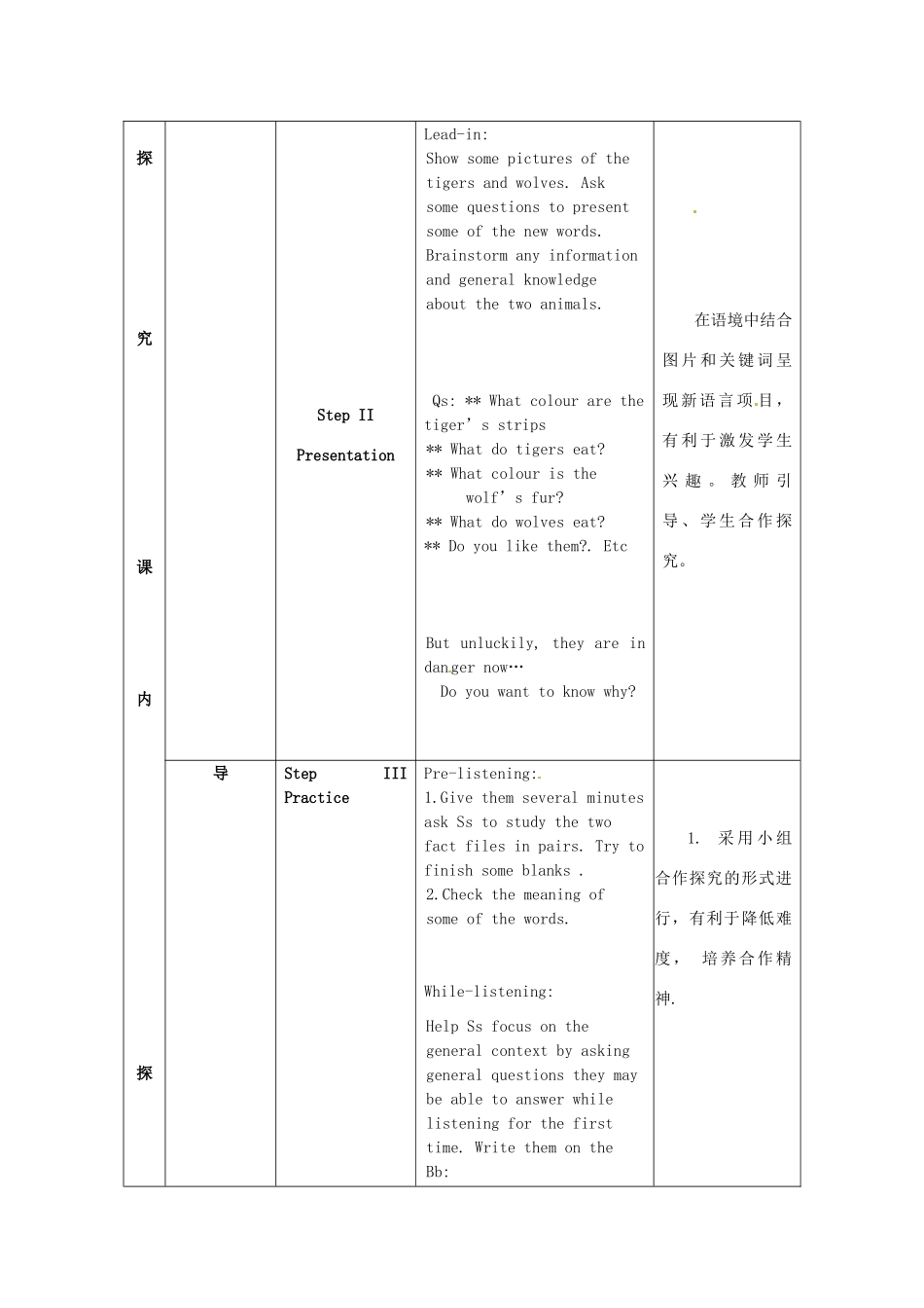 江苏省海安县大公初级中学八年级英语上册《8A Unit 4 Wild animals》Period 6 Integ rated skills教案 牛津版_第3页