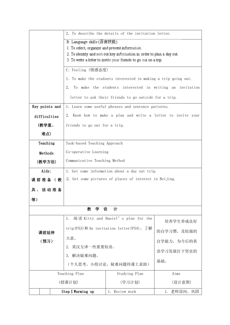 江苏省海安县大公初级中学八年级英语上册《8A Unit 3 A day out》Period 7 Main task教案 牛津版_第2页