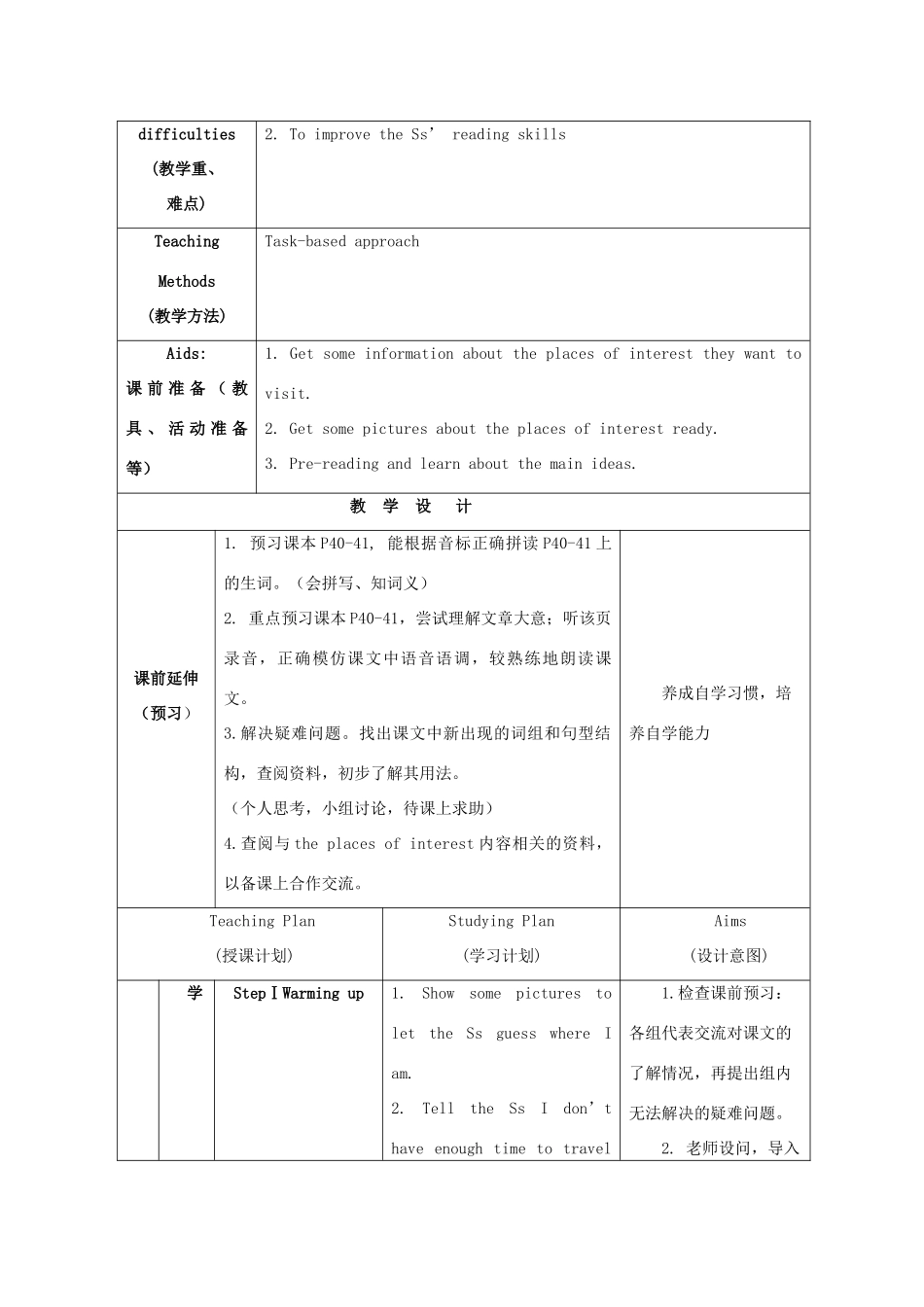江苏省海安县大公初级中学八年级英语上册《8A Unit 3 A day out》Period 2 Reading（1）教案 牛津版_第2页