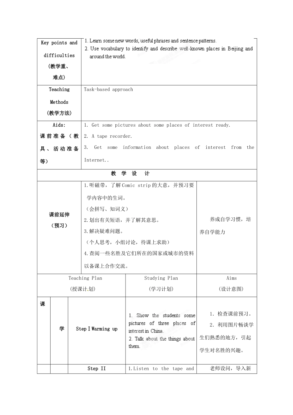 江苏省海安县大公初级中学八年级英语上册《8A Unit 3 A day out》Period 1 Comic strip& welcome to the unit教案 牛津版_第2页