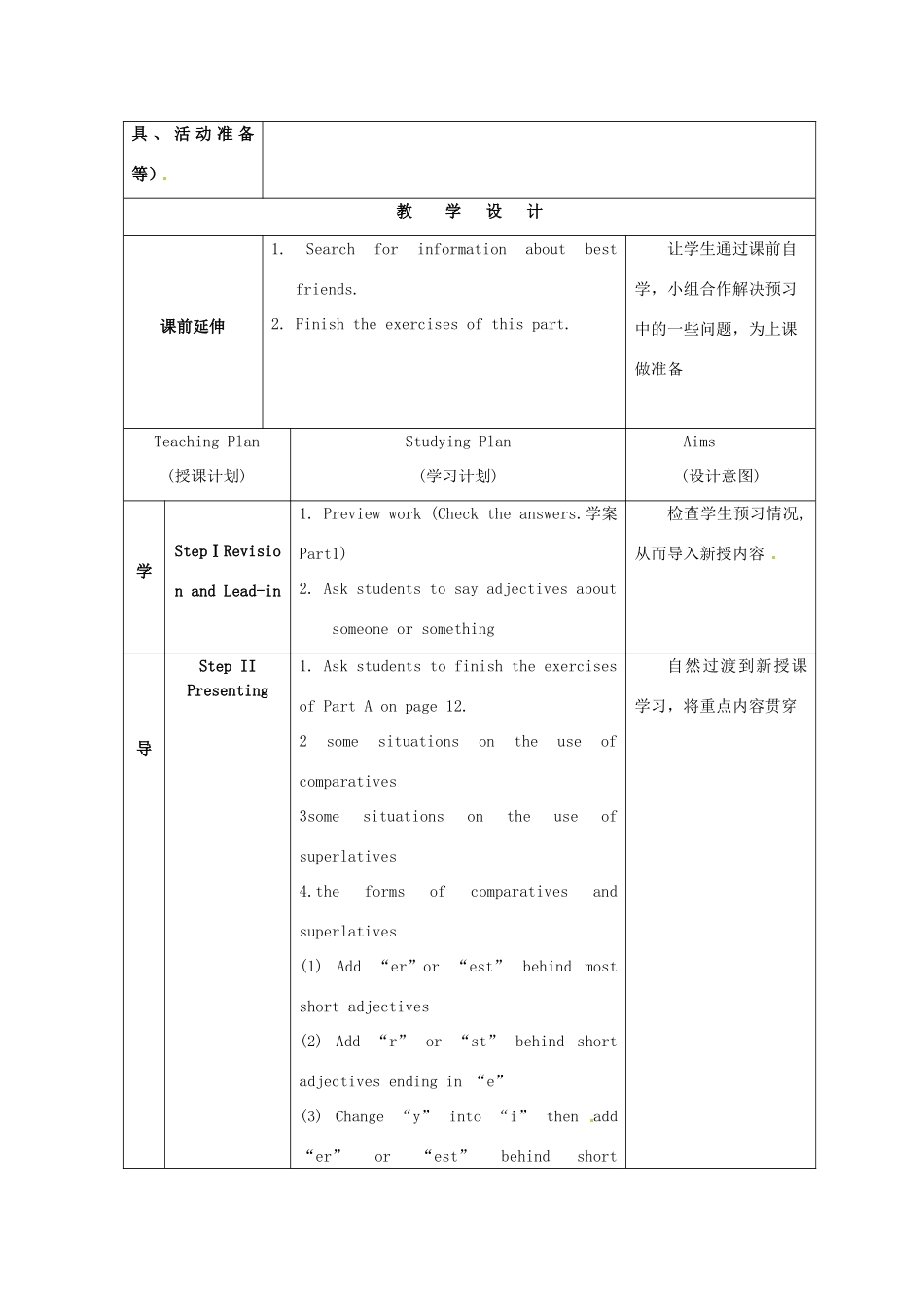 江苏省海安县大公初级中学八年级英语上册《8A Unit 1 Friends》Period 4 Grammar（1）教案 牛津版_第2页