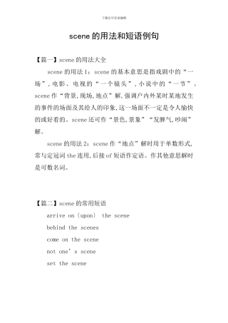 scene的用法和短语例句