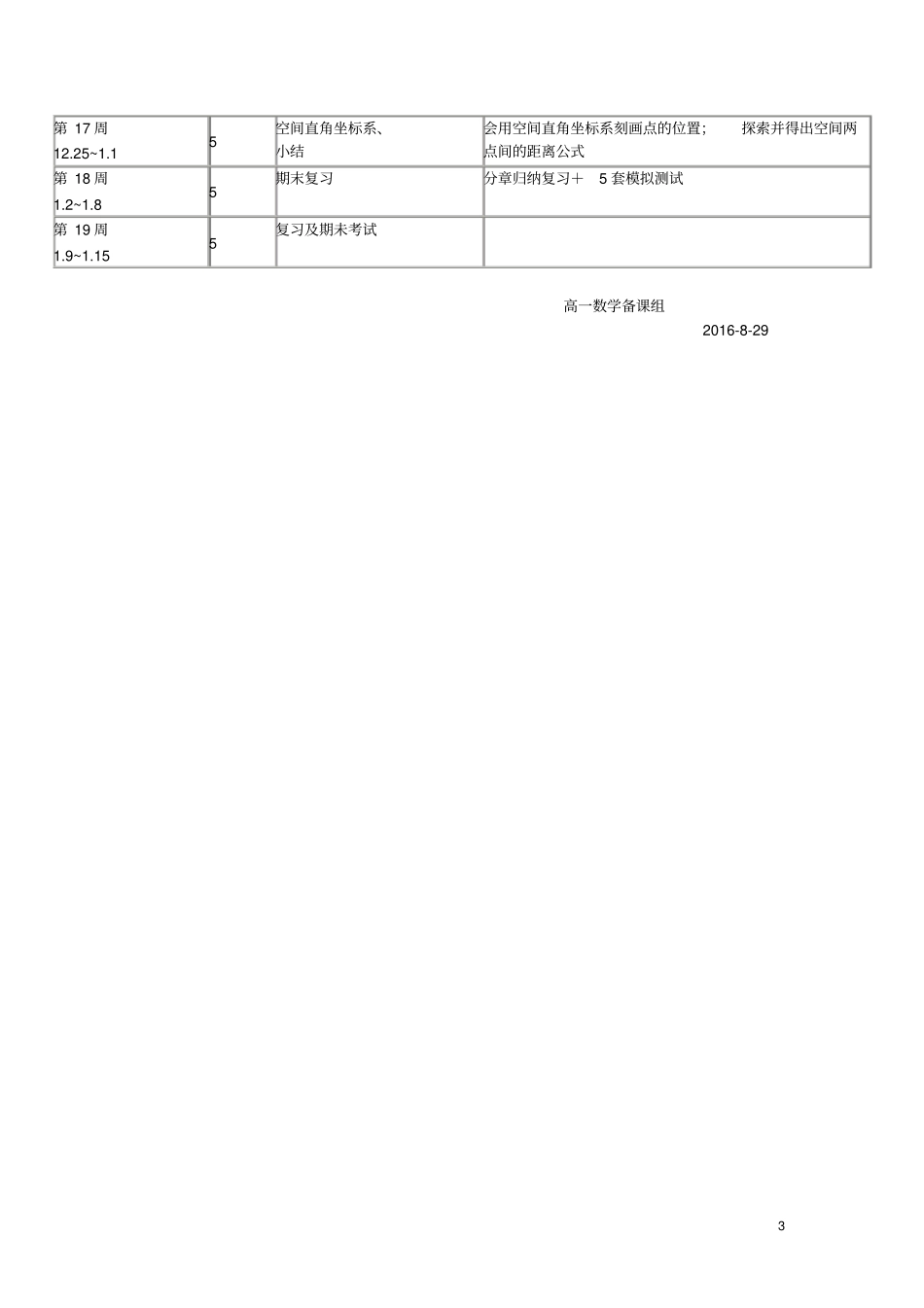 2012017学年高一上学期数学教学计划_第3页
