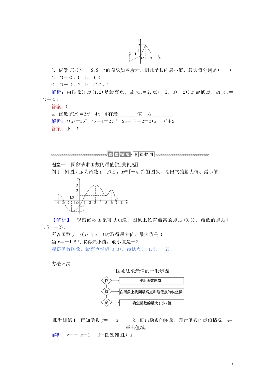 高中数学 第三章 函数的概念与性质 3.2.1.2 函数的最值讲义 新人教A版必修第一册-新人教A版高一第一册数学教案_第2页