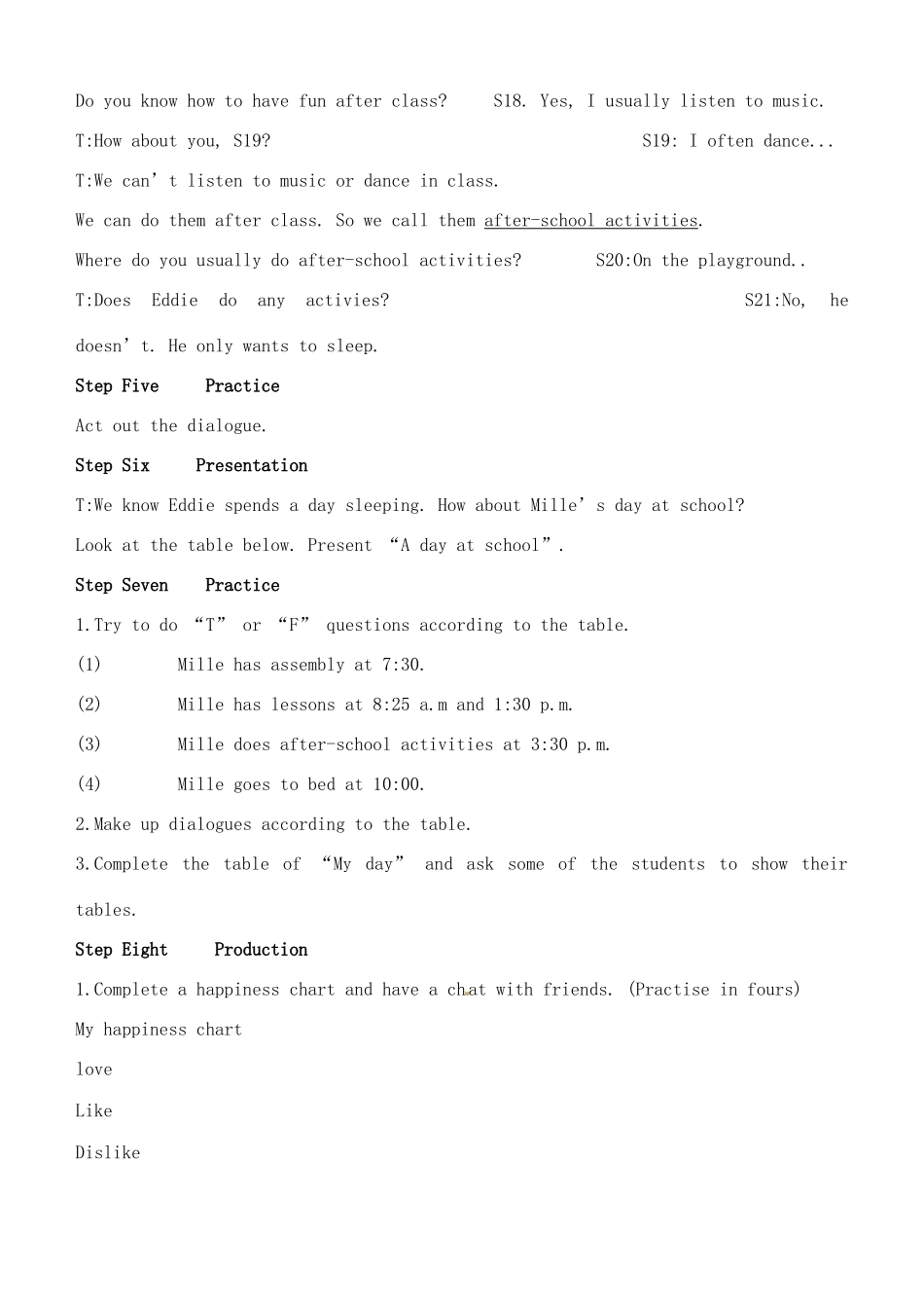 江苏省江阴市璜土中学七年级英语上册《7A Unit 2 》教案 牛津版_第3页