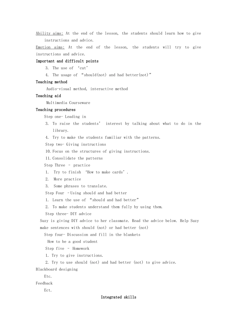 江苏省永丰初级中学八年级英语上册 Unit 4 Do it yourself教案 （新版）牛津版_第3页