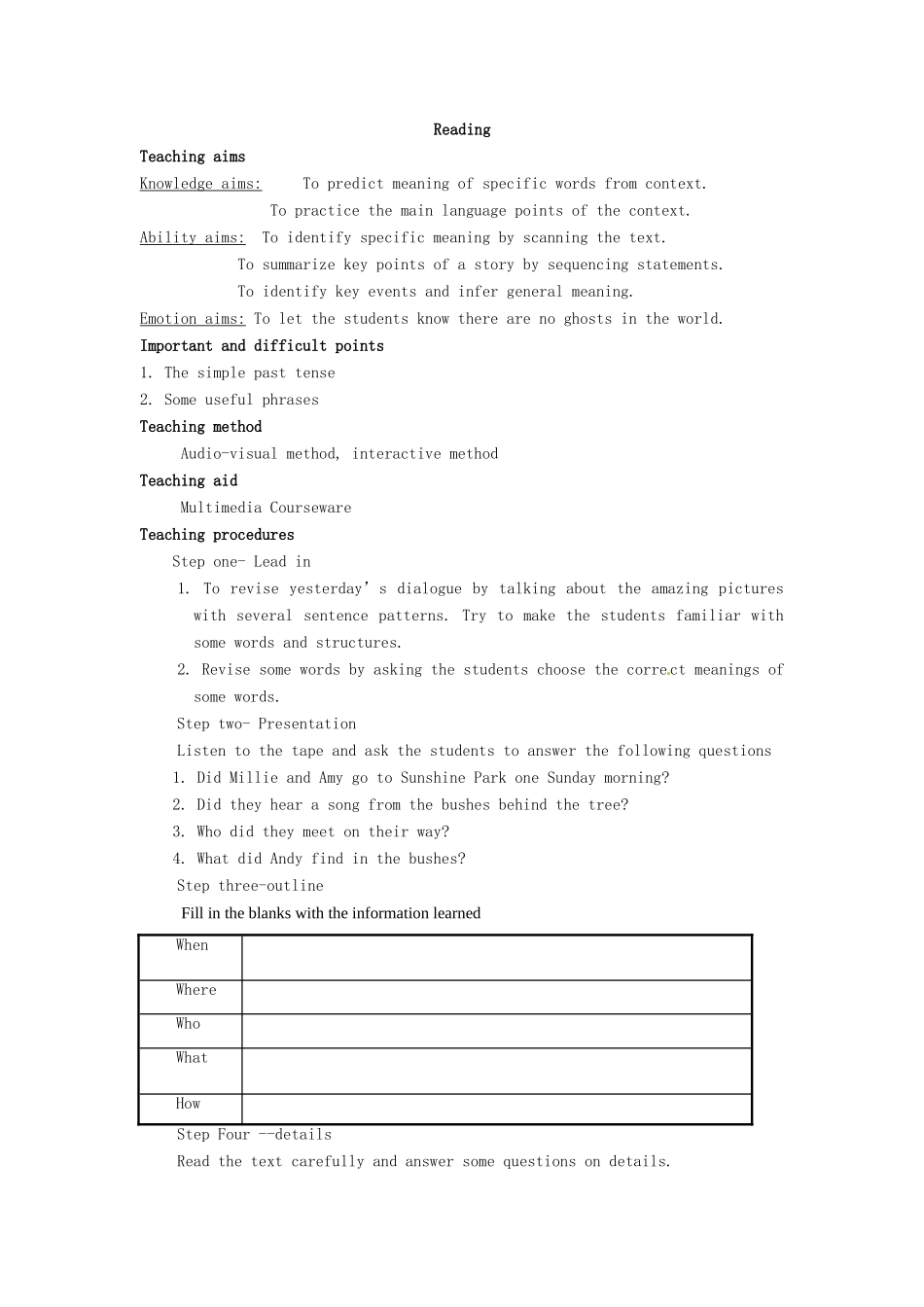 江苏省永丰初级中学七年级英语下册 Unit 5 Amazing things教案 （新版）牛津版_第2页