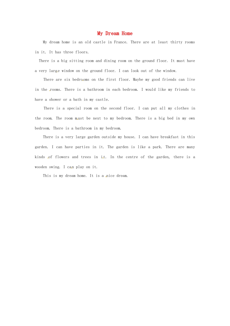 江苏省永丰初级中学七年级英语下册 Unit 1 My Dream Home 2背景材料 （新版）牛津版_第1页