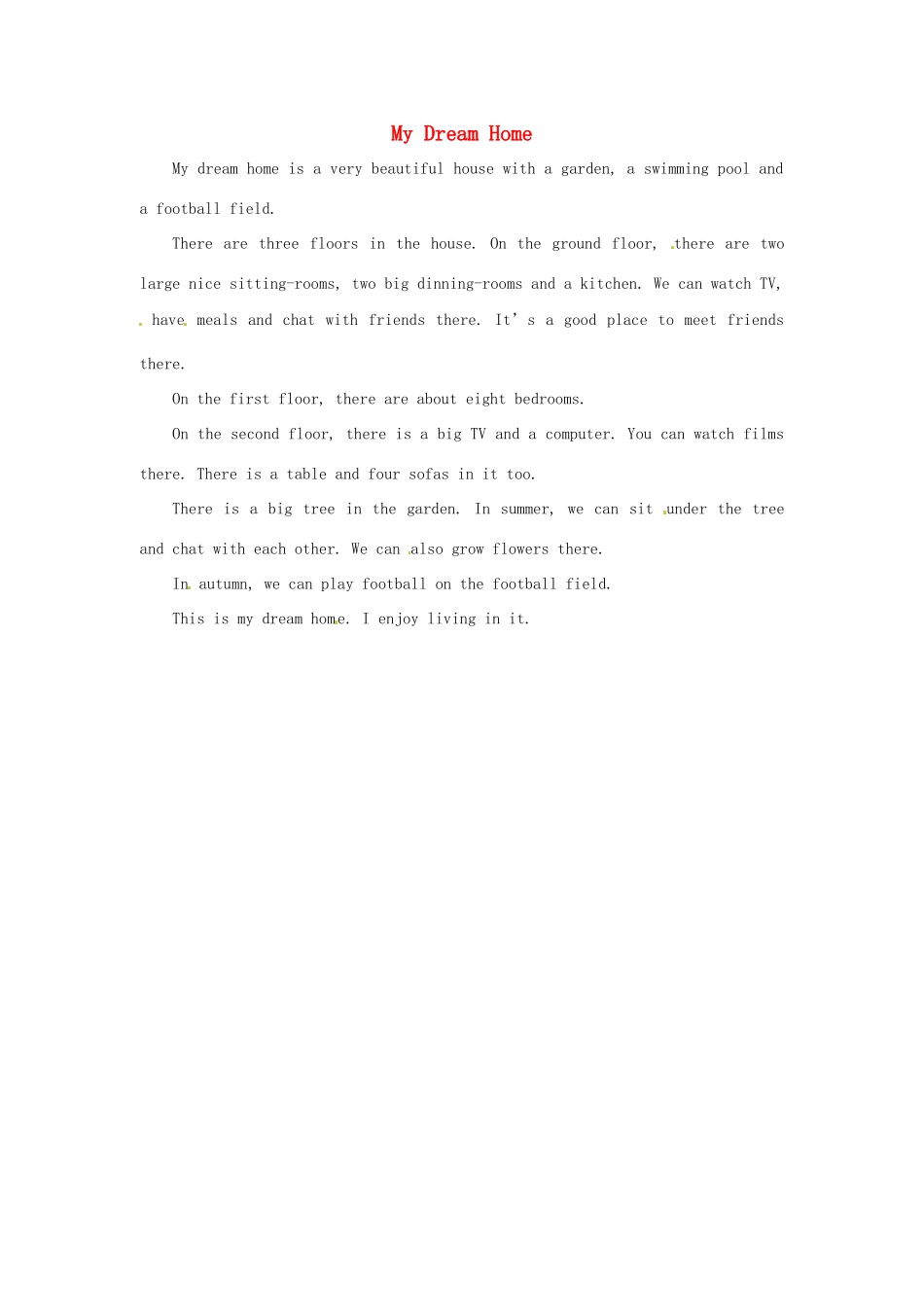 江苏省永丰初级中学七年级英语下册 Unit 1 My Dream Home 1背景材料 （新版）牛津版_第1页