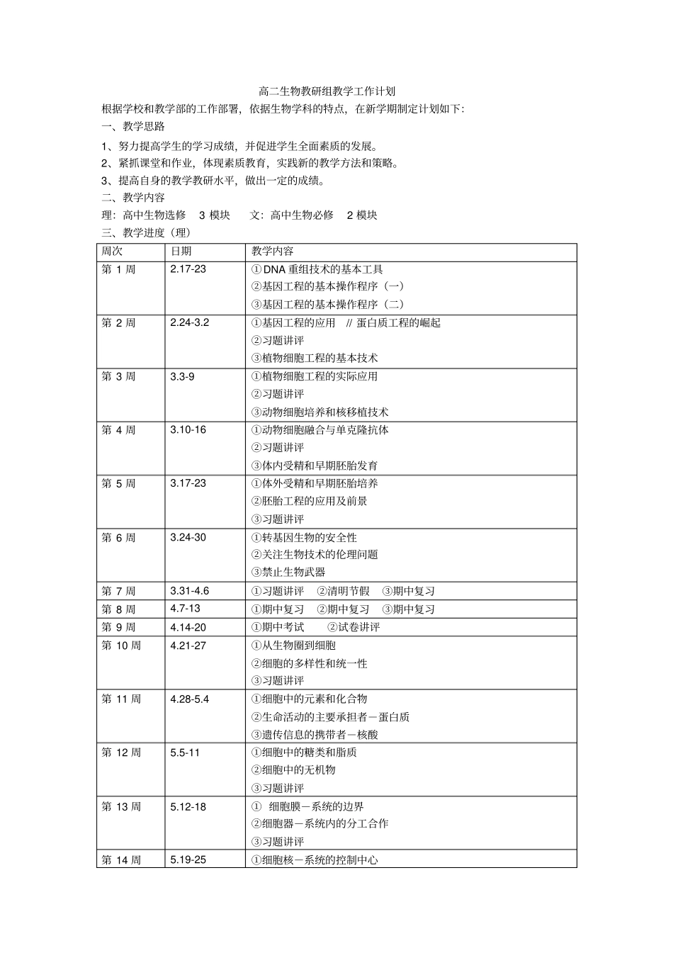 2012017学年高二生物工作计划_第1页