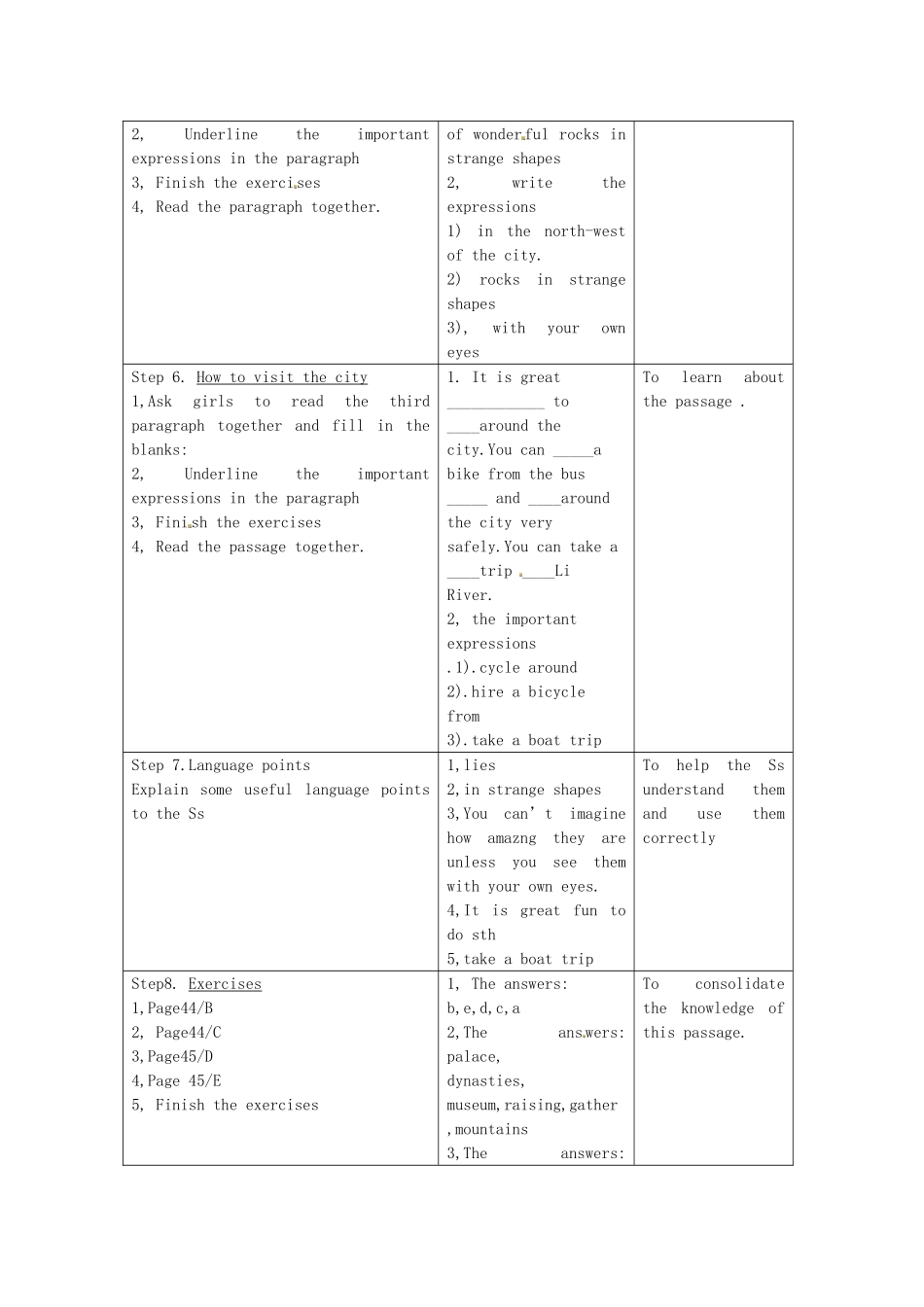 江苏省昆山市锦溪中学九年级英语下册 Unit 3 Asia Reading 2教案 牛津版_第3页